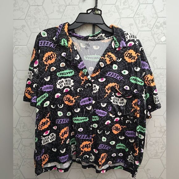 Nwt Halloween Womens Spider Web Print Shorty Pajama Set, Way to Celebrate - Picture 5 of 7